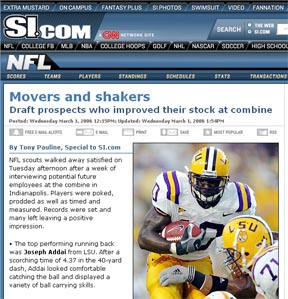 Movers and Shakers from the NFL Combine    